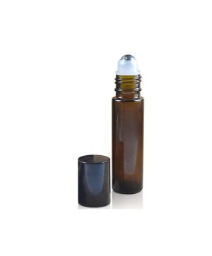 10 ml brun glas flaske med rullekugle af metal