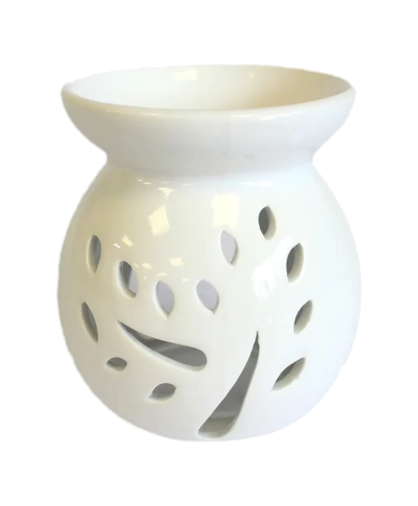 chleopatra duftlampe hvid keramik
