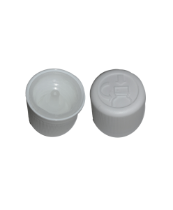 hvid sikkerhedslåg 18 mm flasker din 18