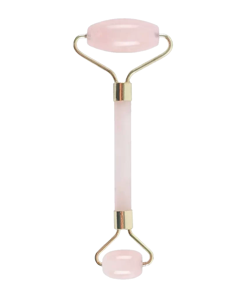 ansigtsrulle facial roller rose quartz ædelsten