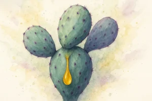 Figenkaktus plante hvor der siver ren olie ud fra