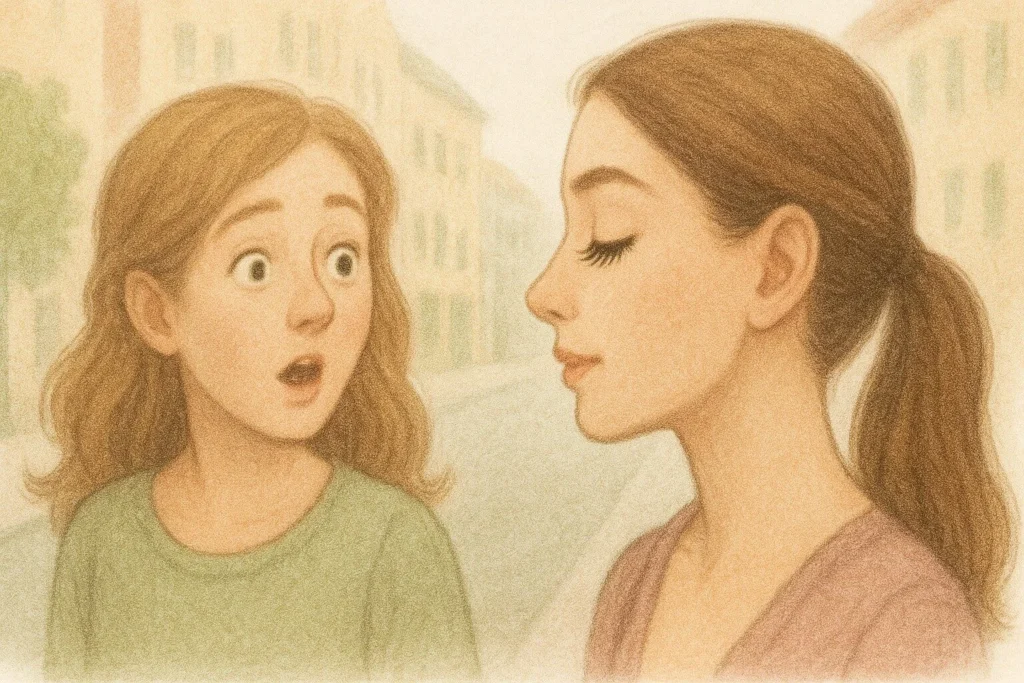 Kvinde forbavset over skønne vipper