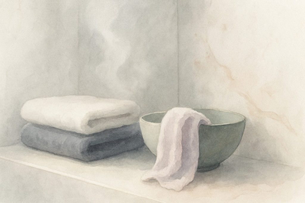 Badeværelse med håndklæde