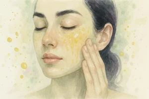 Olier der fedter på huden i ansigtet