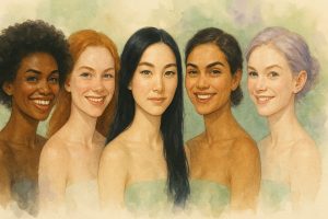 5 kvinder med 5 forskellige hudtyper