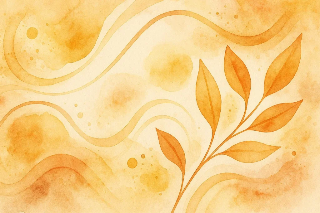 Abstrakt naturdesign med varme gyldne og rødlige toner