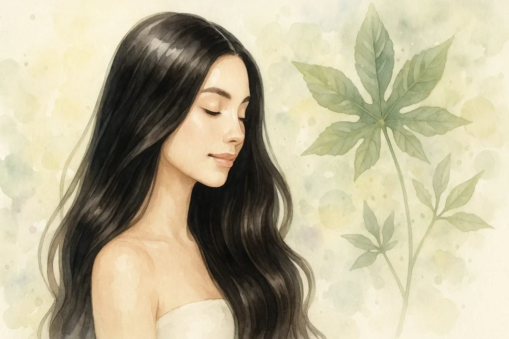 Glansfuldt hår, naturlige farver og blød bokeh