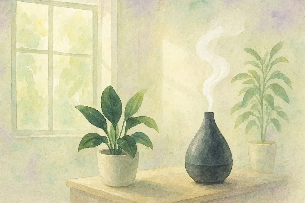 Grønne planter og en diffuser
