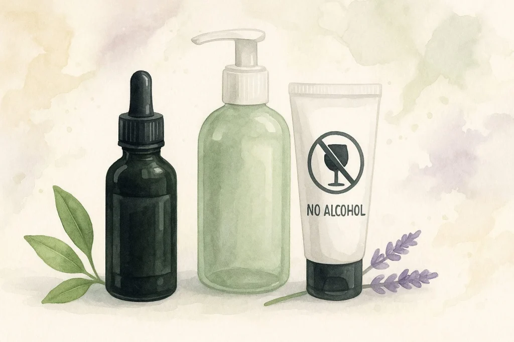 Hudplejeprodukter uden alkohol