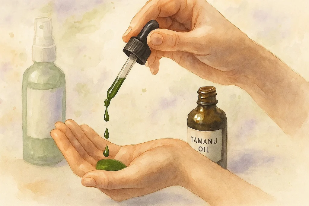 Tamanuolie i hånden