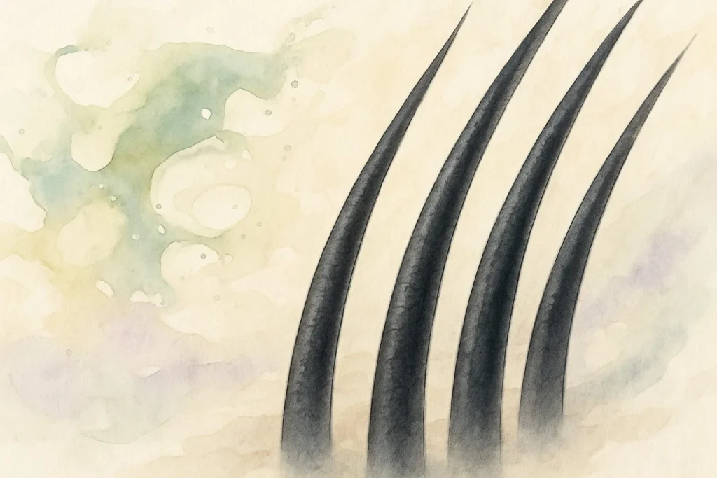 Unde hårstrå i et makro perspektiv