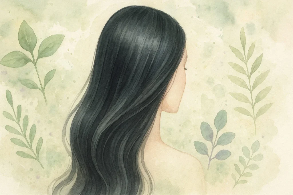 Velplejet hår omgivet af naturlige elementer