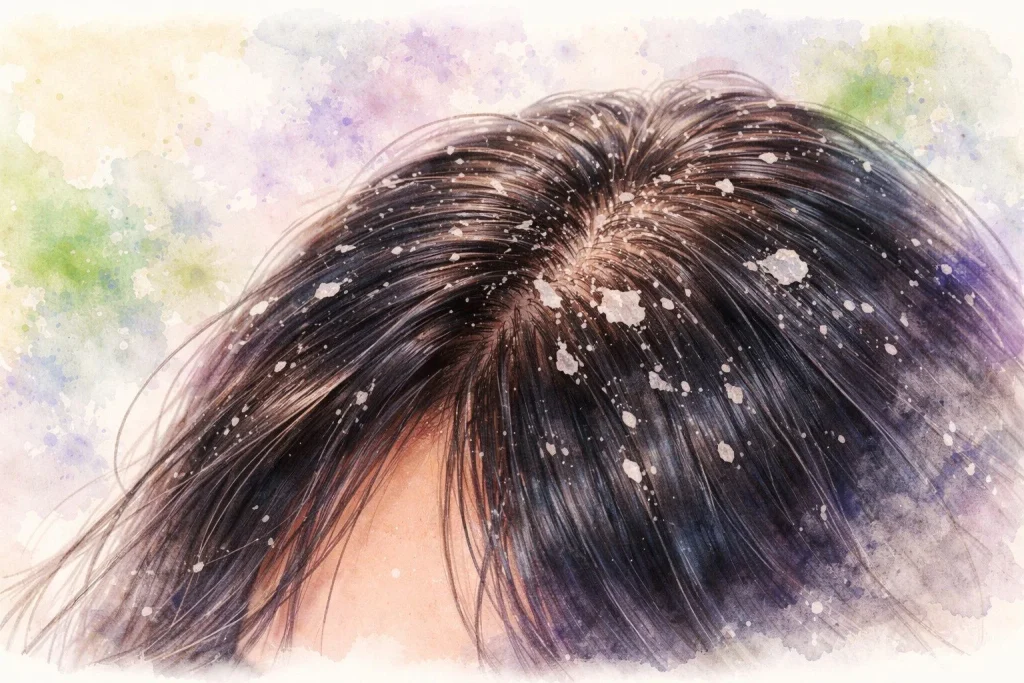 Hår close up med skæl