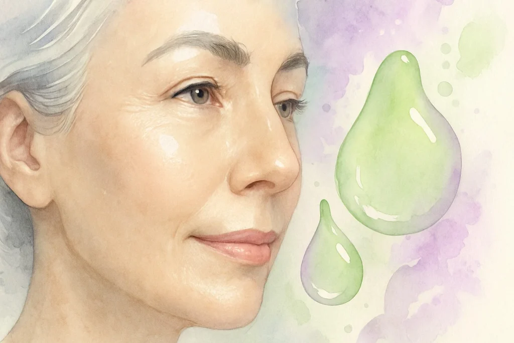 Moden kvindes kind og øjenområde