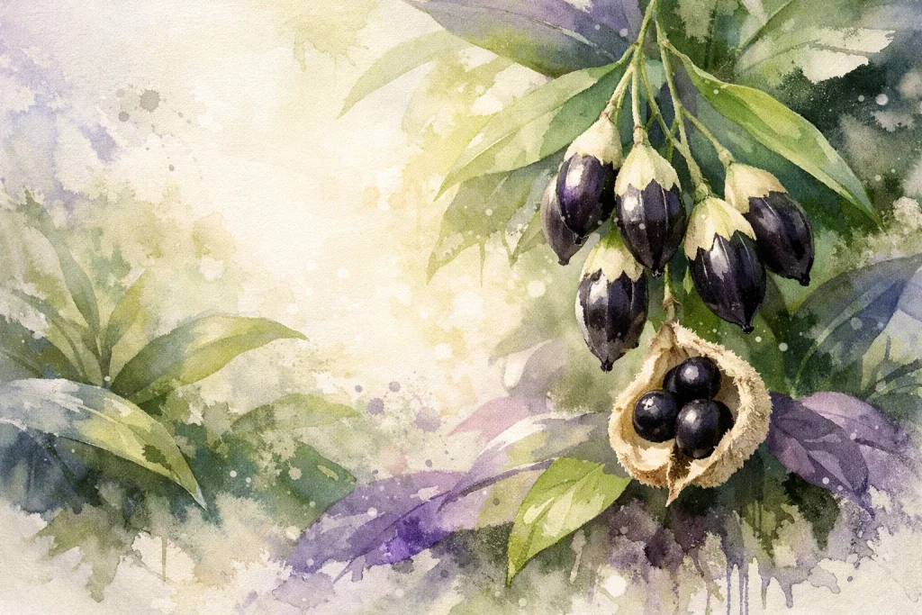 Tropisk plante i varmt dagslys