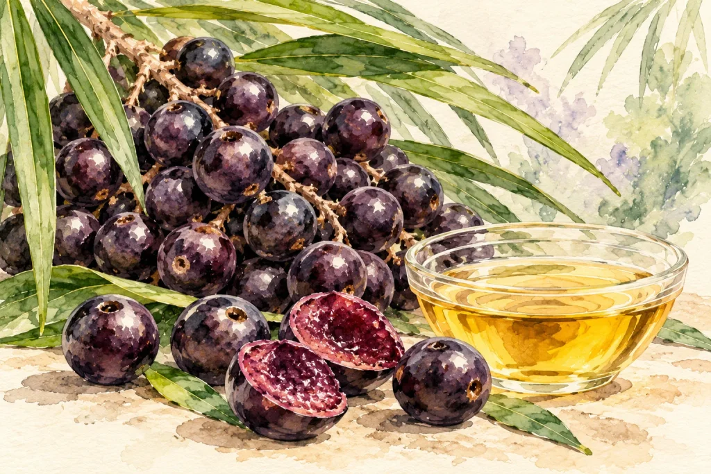 Acai olie fra frugtkødet