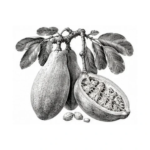Baobabolie – botanisk illustration