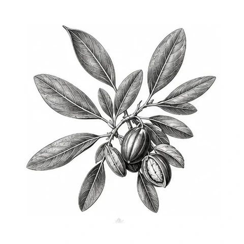 Jojobaolie – botanisk illustration