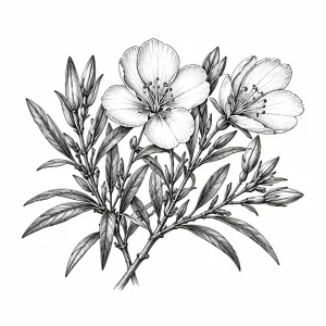 Kæmpenatlysolie – botanisk illustration